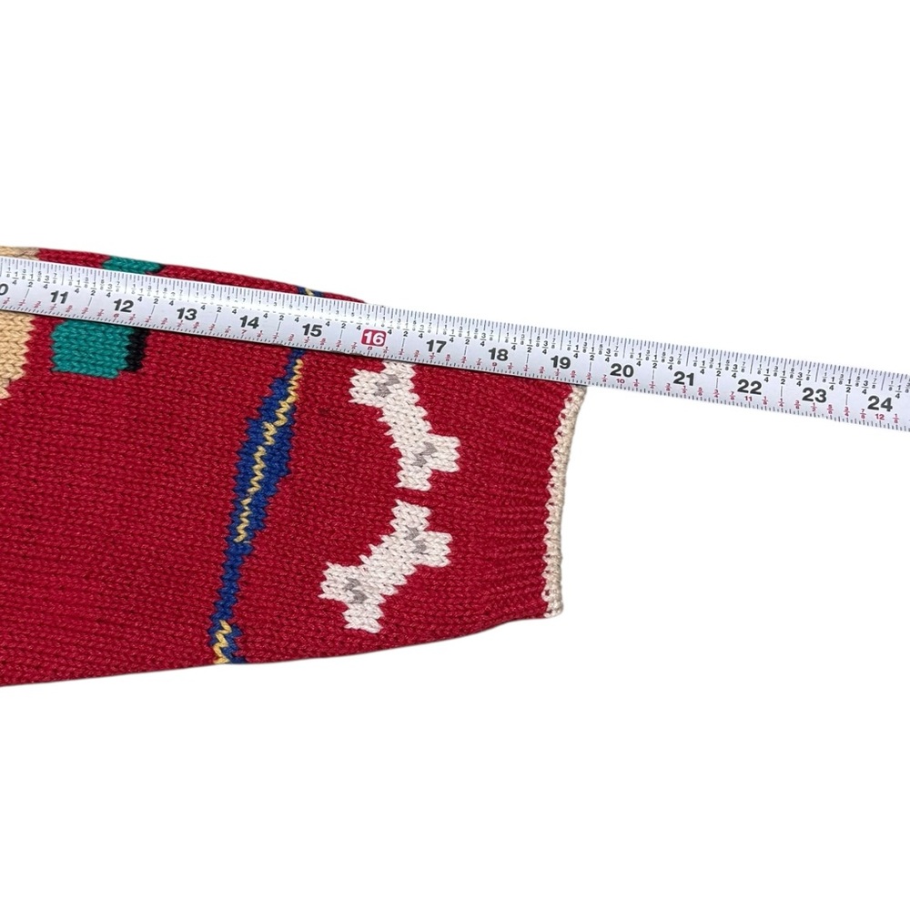 Vintage Design Options Dog Pets Red Ramie Cotton Cardigan Sweater Women's Medium - Picture 10 of 10